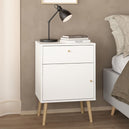 Wooden Bedside Cabinet With 1 Door And 1 Drawer - Cumbria