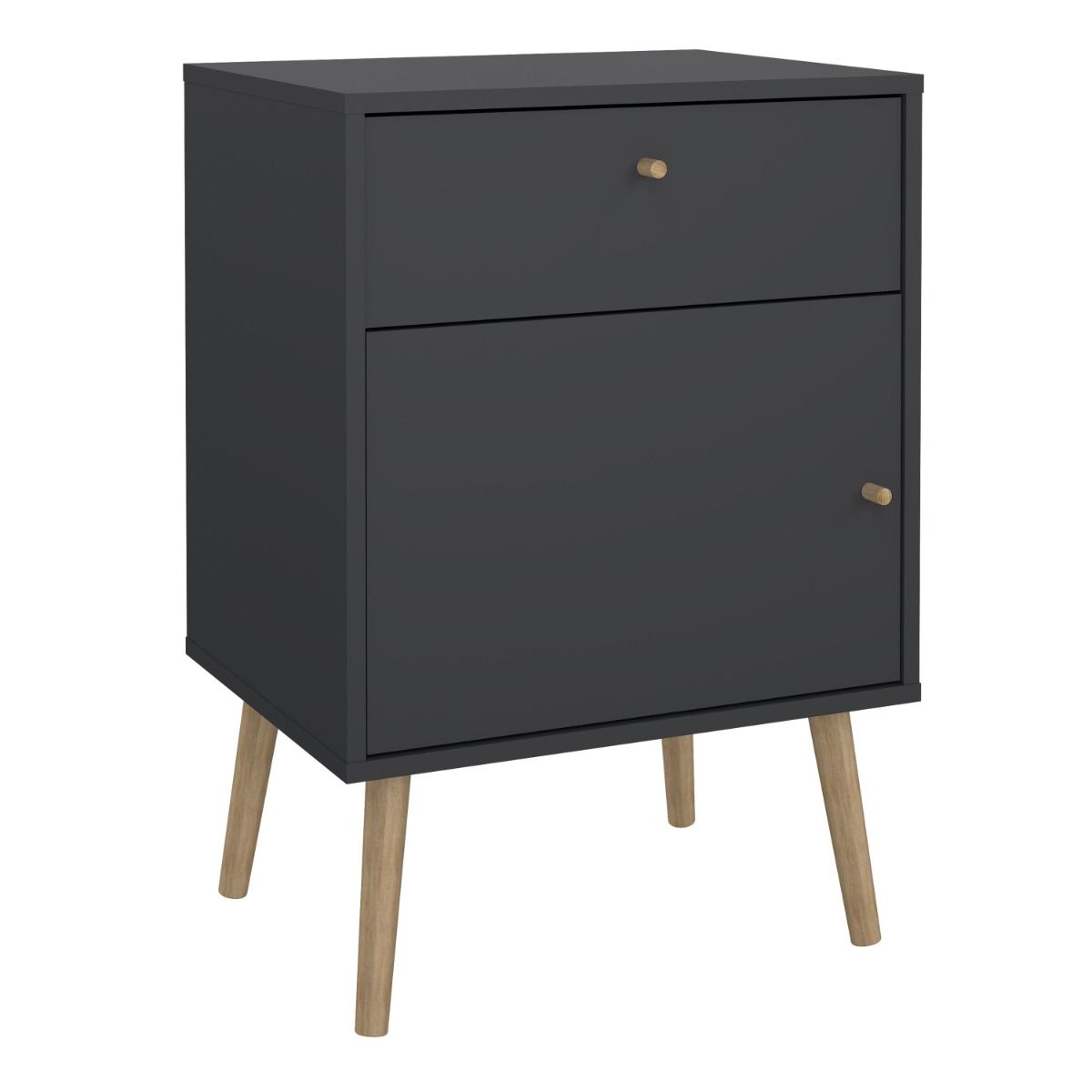 Wooden Bedside Cabinet With 1 Door And 1 Drawer - Cumbria