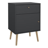 Wooden Bedside Cabinet With 1 Door And 1 Drawer - Cumbria