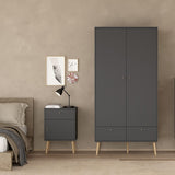 Wooden Bedside Cabinet With 1 Door And 1 Drawer - Cumbria