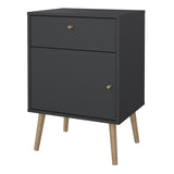 Wooden Bedside Cabinet With 1 Door And 1 Drawer - Cumbria