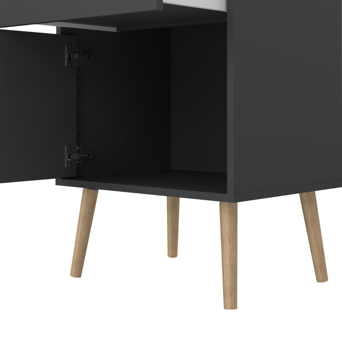 Wooden Bedside Cabinet With 1 Door And 1 Drawer - Cumbria