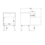 Wooden Bedside Cabinet With 1 Door And 1 Drawer - Cumbria