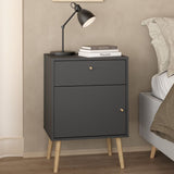 Wooden Bedside Cabinet With 1 Door And 1 Drawer - Cumbria