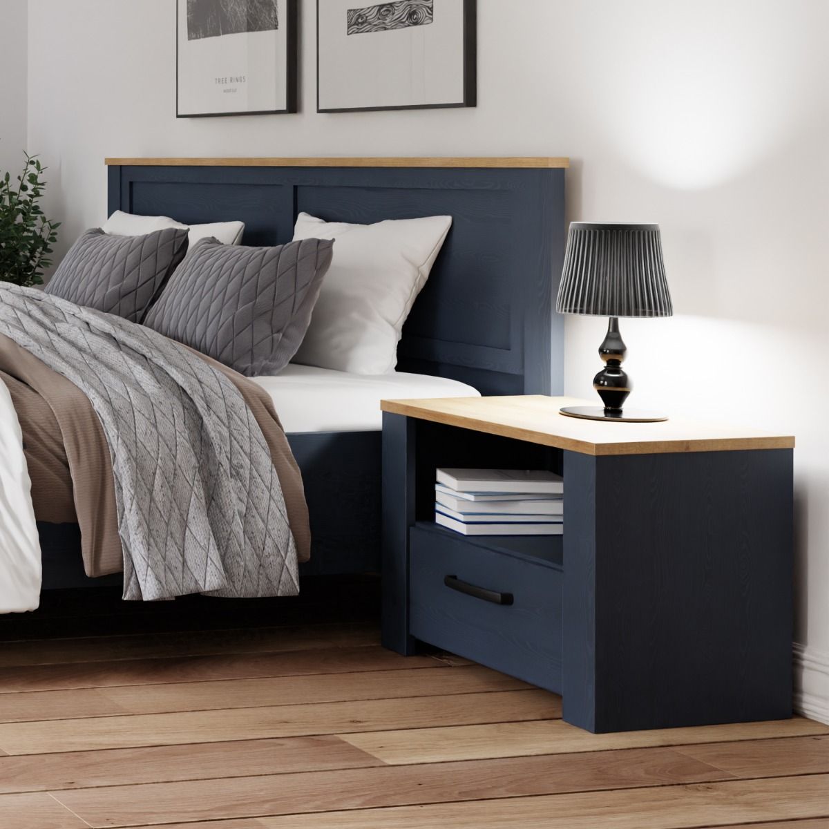Wooden Bedside Cabinet With 1 Drawer - Bohol