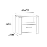 Wooden Bedside Cabinet With 1 Drawer - Bohol