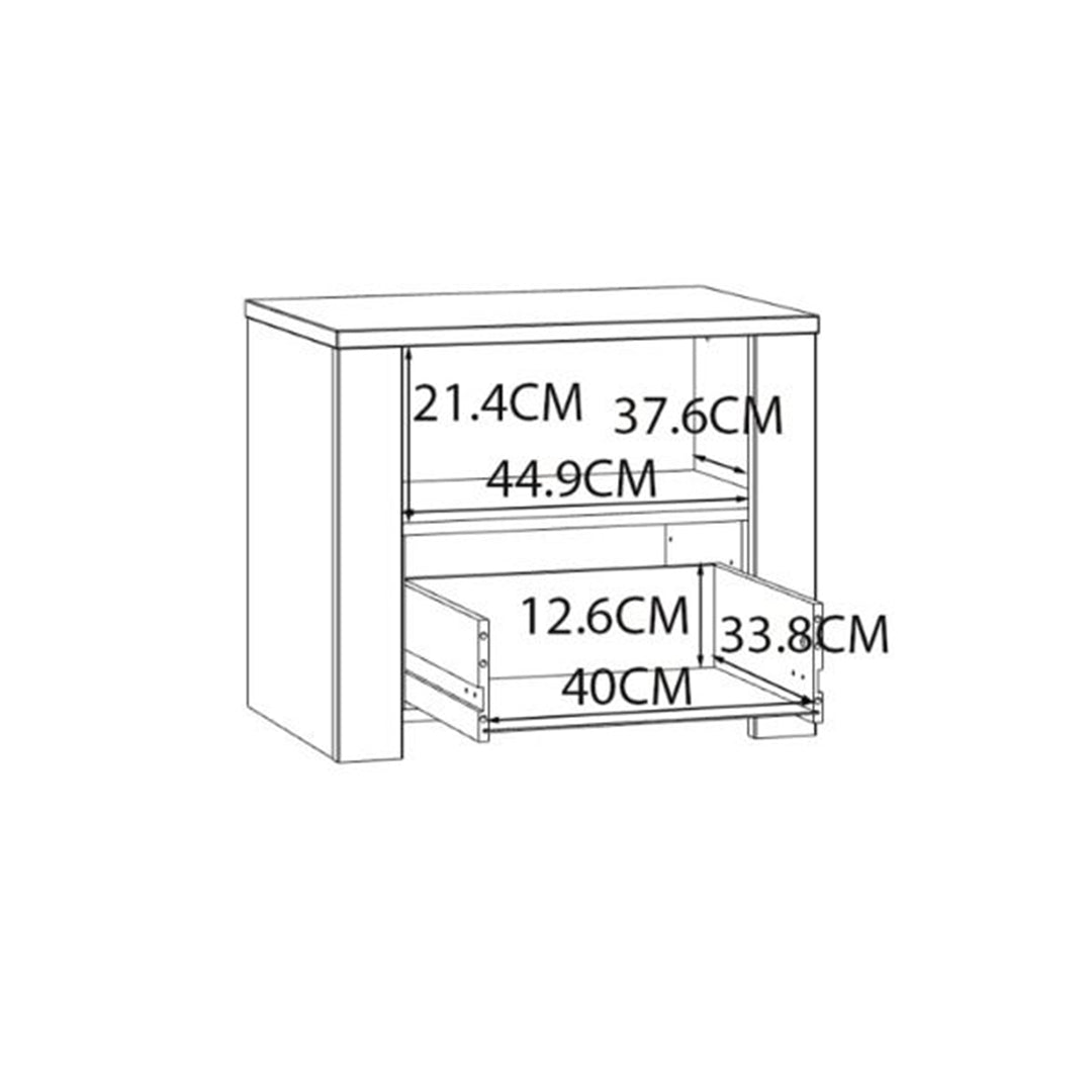 Wooden Bedside Cabinet With 1 Drawer - Bohol