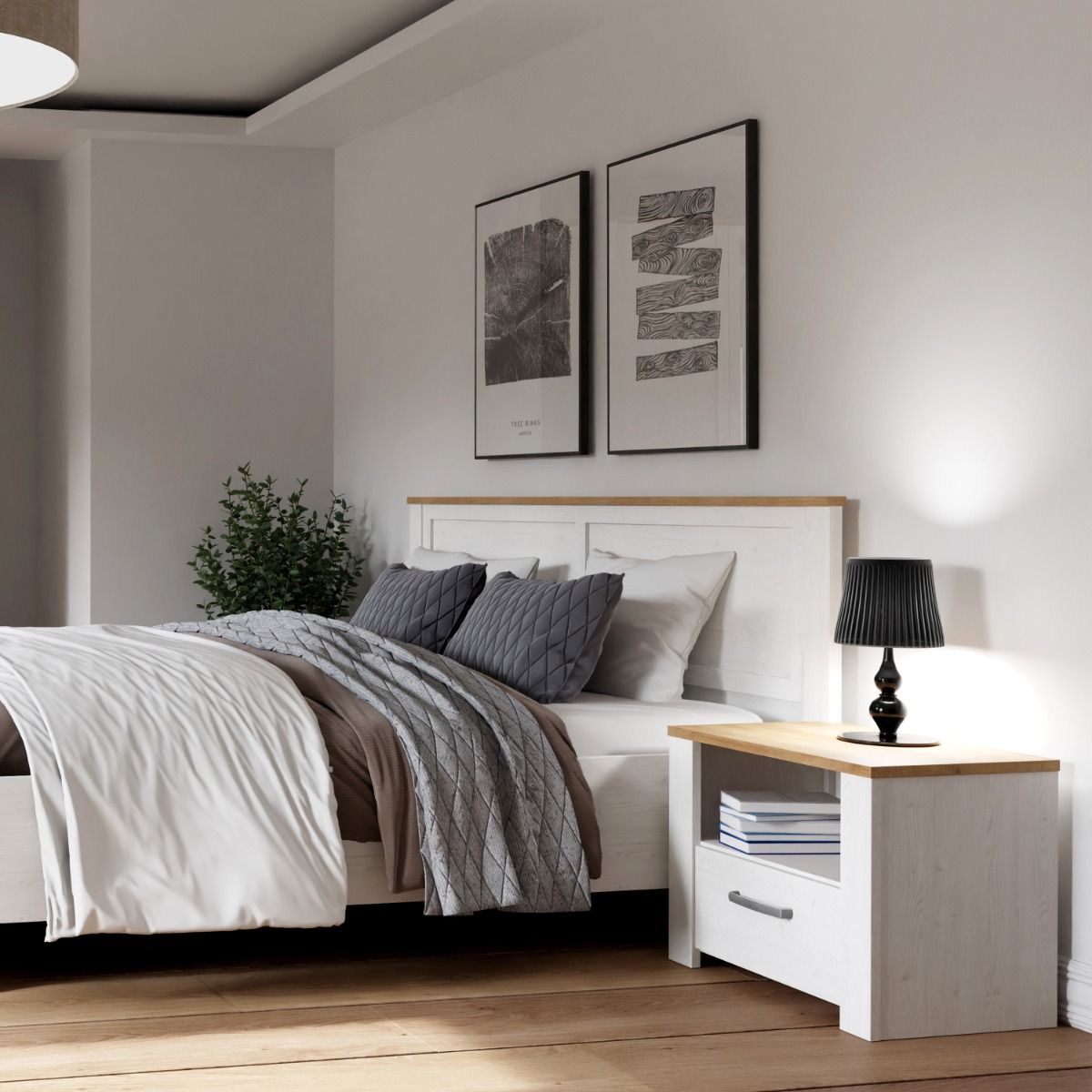Wooden Bedside Cabinet With 1 Drawer - Bohol