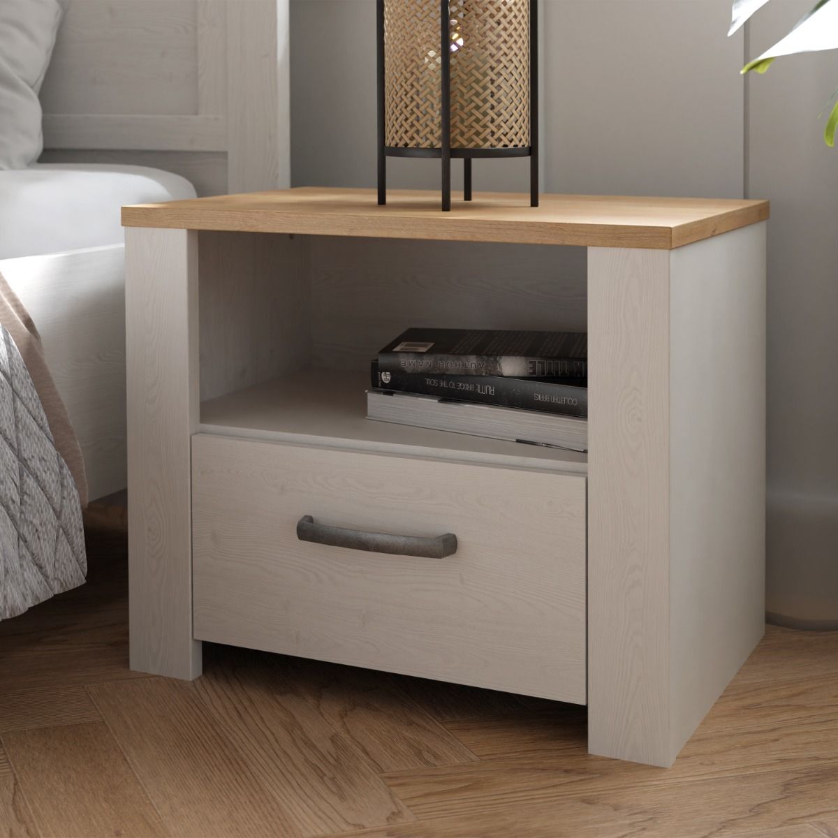 Wooden Bedside Cabinet With 1 Drawer - Bohol