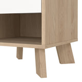 Wooden Bedside Cabinet With 1 White Front Drawer - Ikast