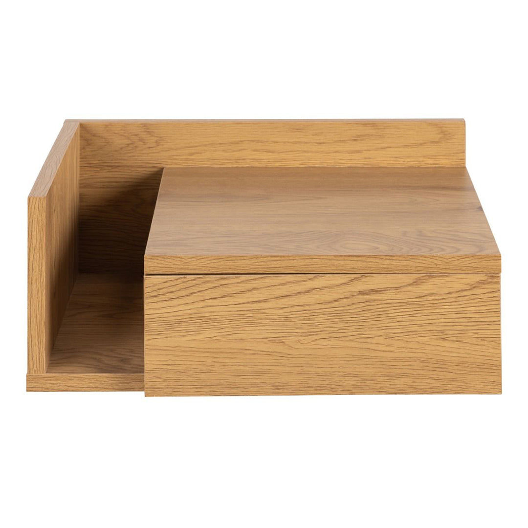 Wooden Bedside Cabinet Square Wall Hung With 1 Drawer - Ashlan