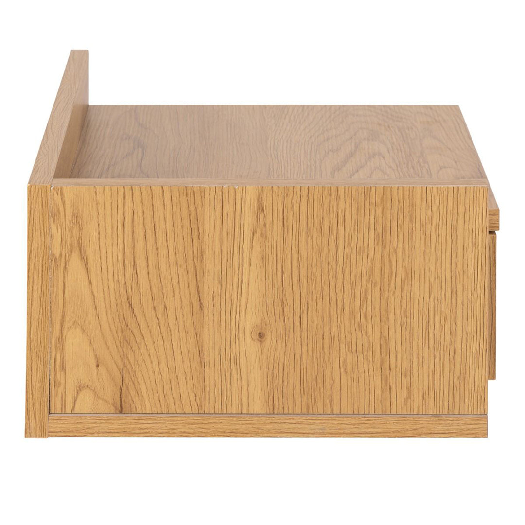 Wooden Bedside Cabinet Square Wall Hung With 1 Drawer - Ashlan