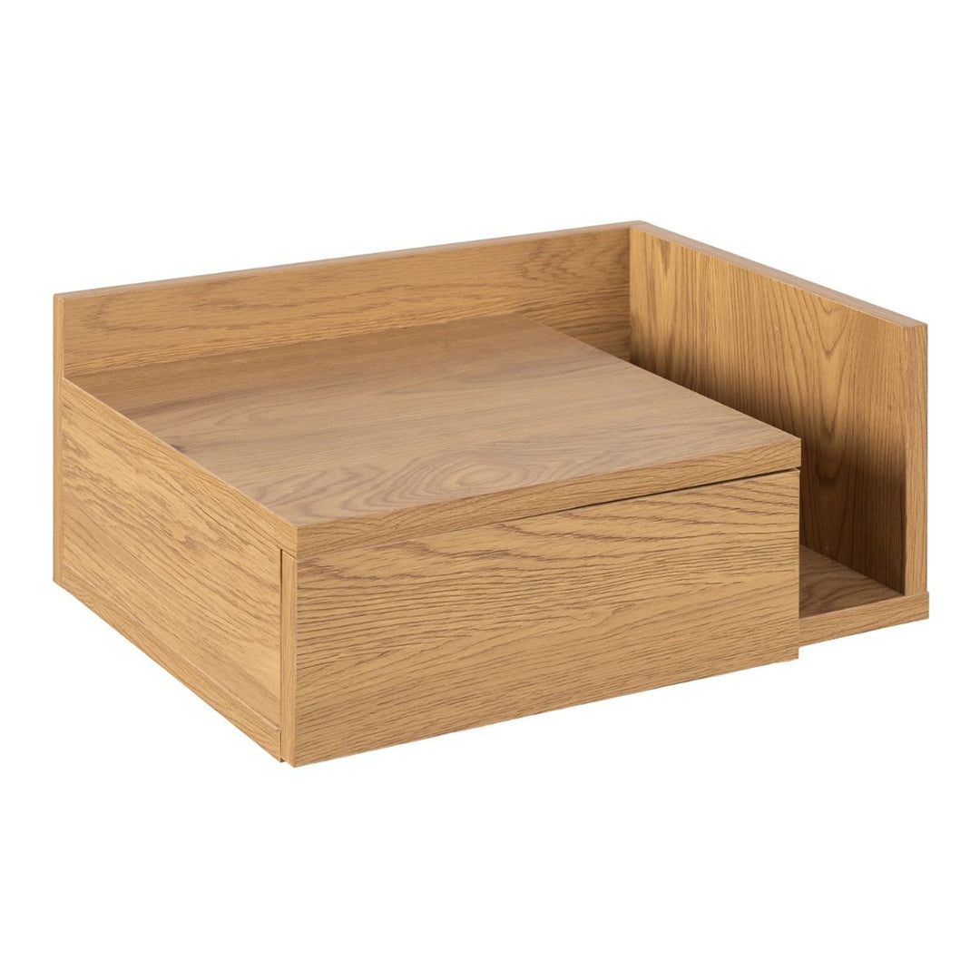 Wooden Bedside Cabinet Square Wall Hung With 1 Drawer - Ashlan
