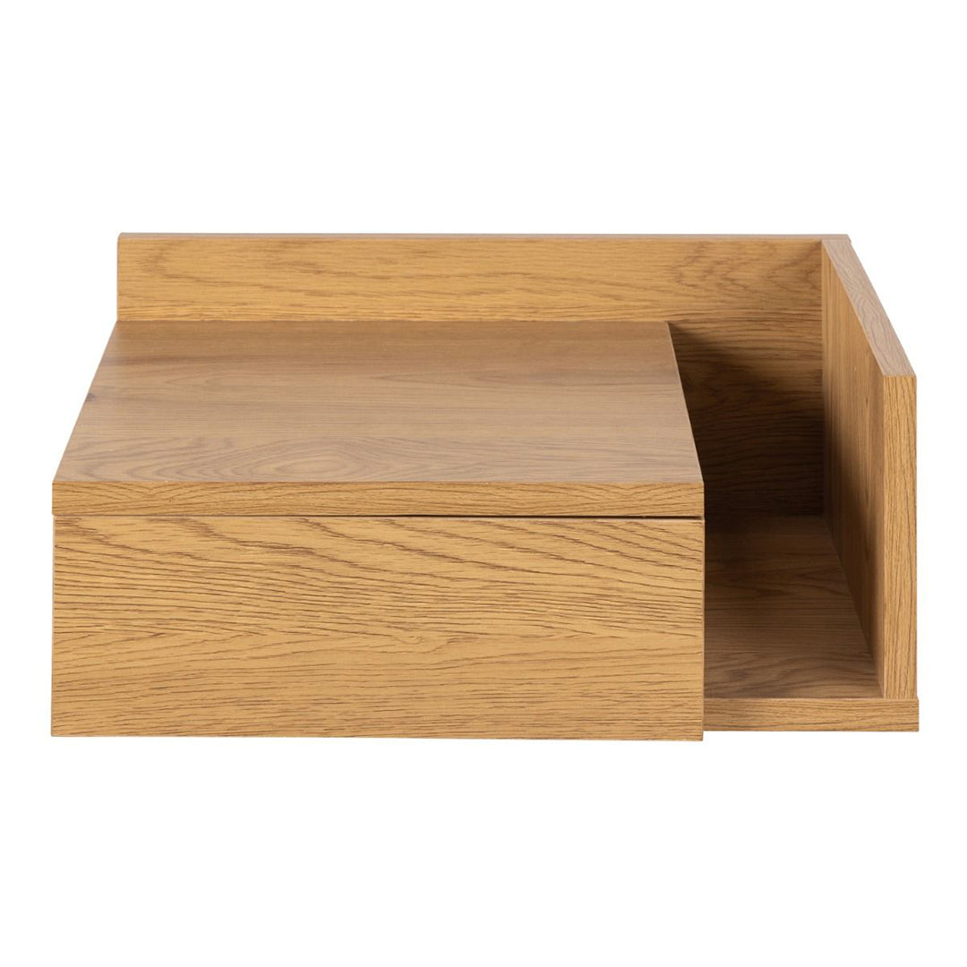 Wooden Bedside Cabinet Square Wall Hung With 1 Drawer - Ashlan