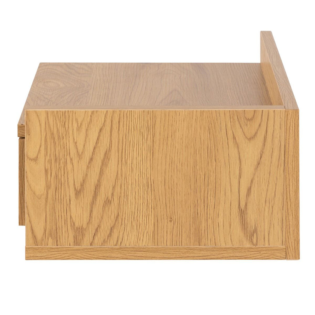 Wooden Bedside Cabinet Square Wall Hung With 1 Drawer - Ashlan