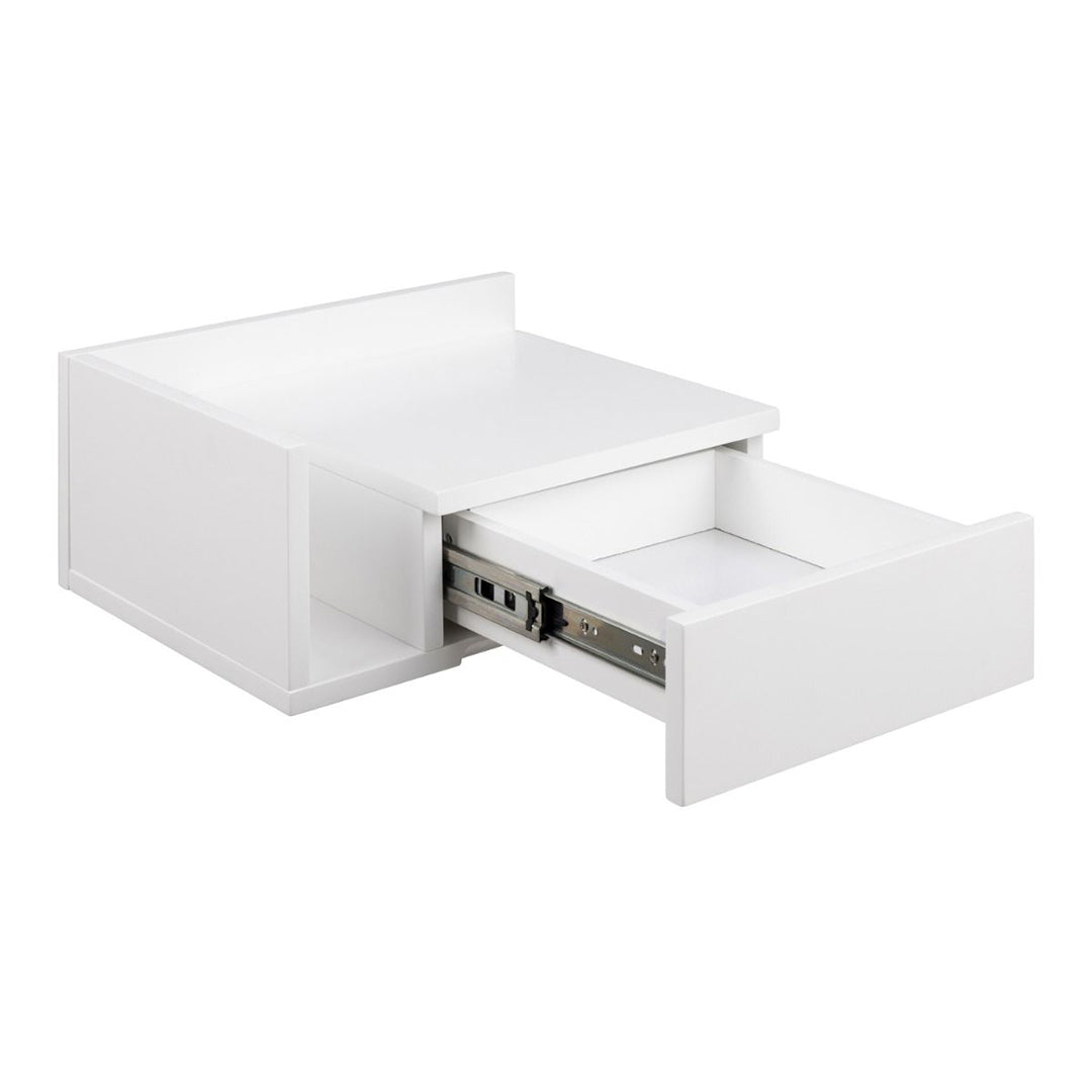 Wooden Bedside Cabinet Square Wall Hung With 1 Drawer - Ashlan