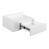 Wooden Bedside Cabinet Square Wall Hung With 1 Drawer - Ashlan