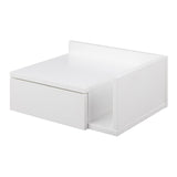 Wooden Bedside Cabinet Square Wall Hung With 1 Drawer - Ashlan