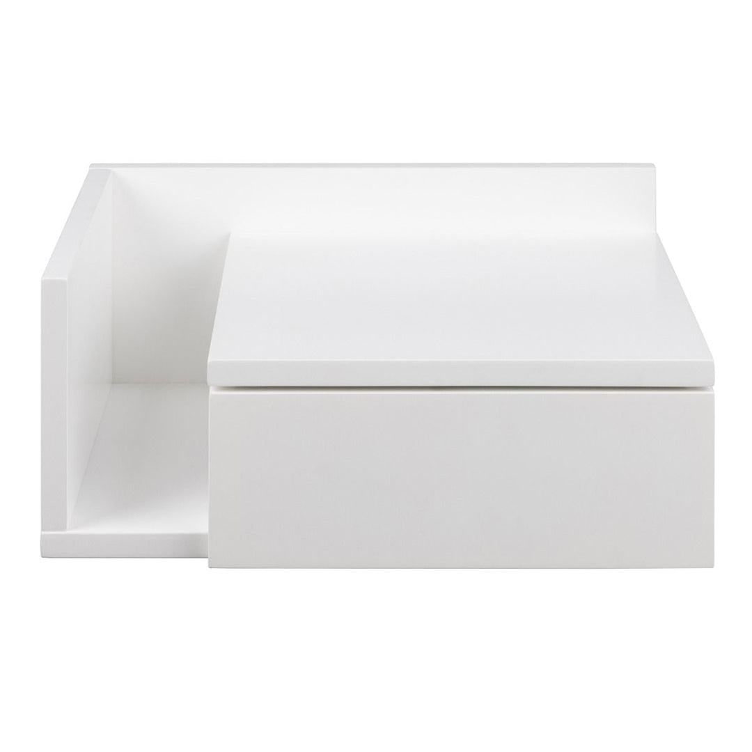 Wooden Bedside Cabinet Square Wall Hung With 1 Drawer - Ashlan