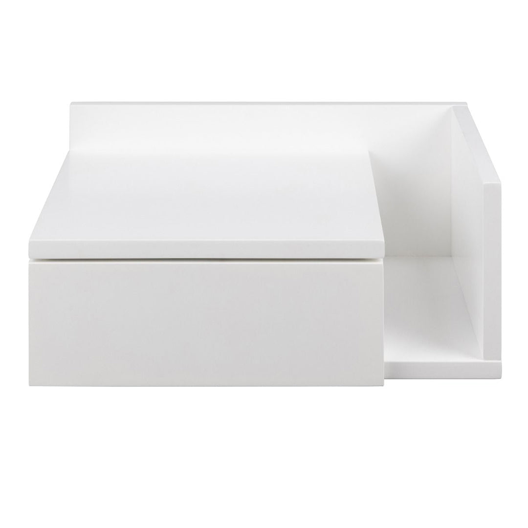 Wooden Bedside Cabinet Square Wall Hung With 1 Drawer - Ashlan