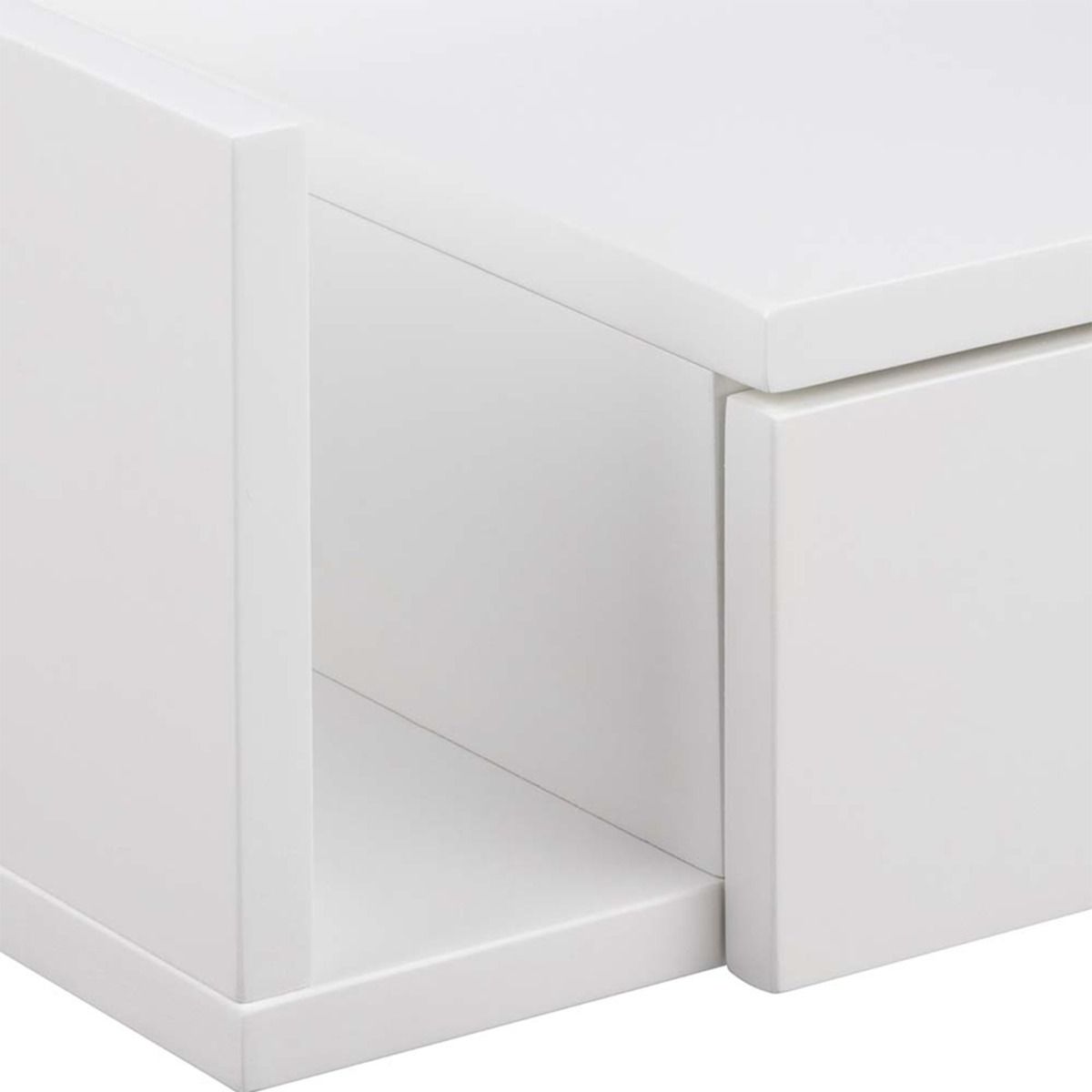 Wooden Bedside Cabinet Square Wall Hung With 1 Drawer - Ashlan