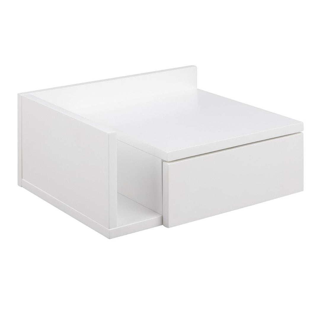Wooden Bedside Cabinet Square Wall Hung With 1 Drawer - Ashlan