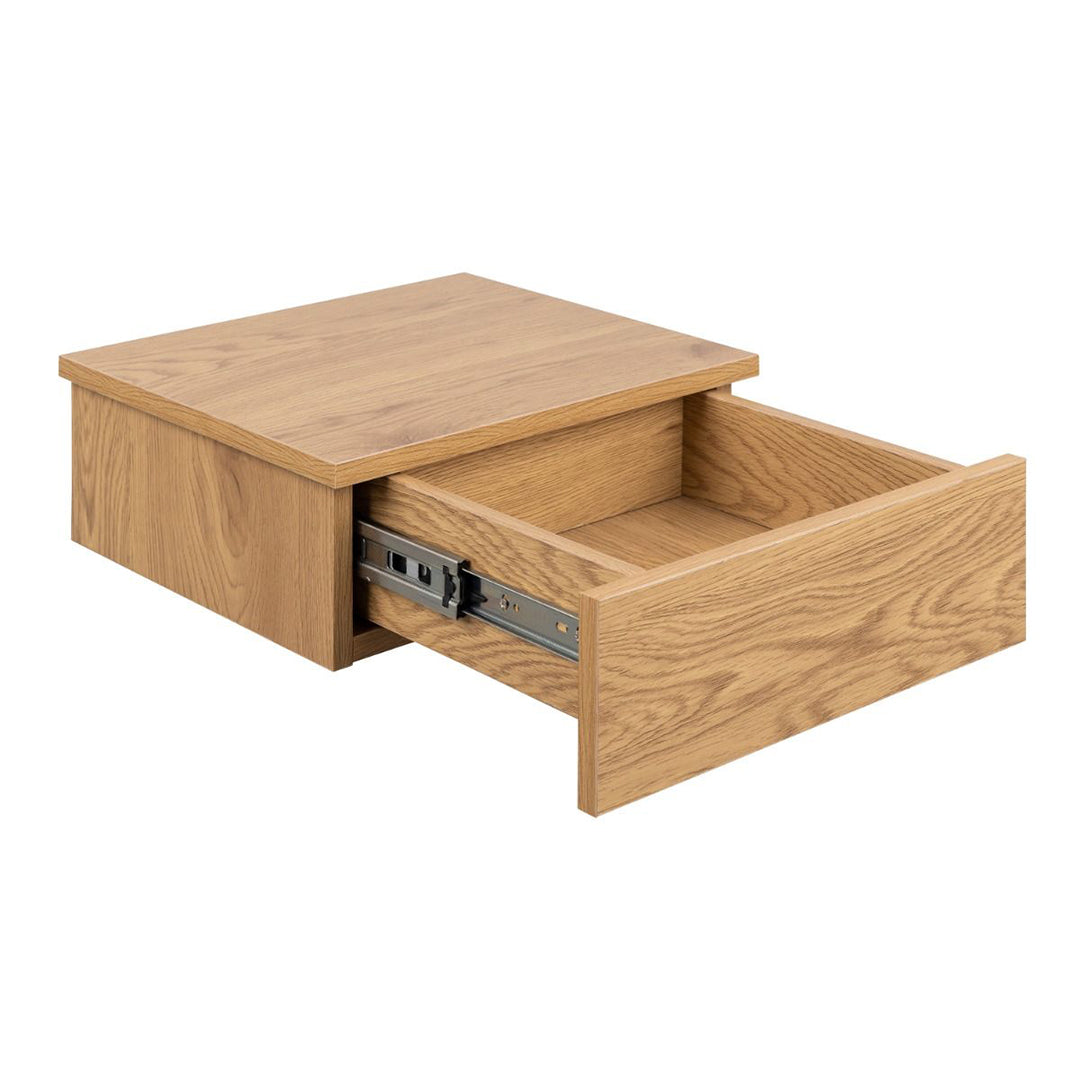 Wooden Bedside Cabinet Square Wall Hung With 1 Drawer - Avignon