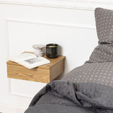 Wooden Bedside Cabinet Square Wall Hung With 1 Drawer - Avignon