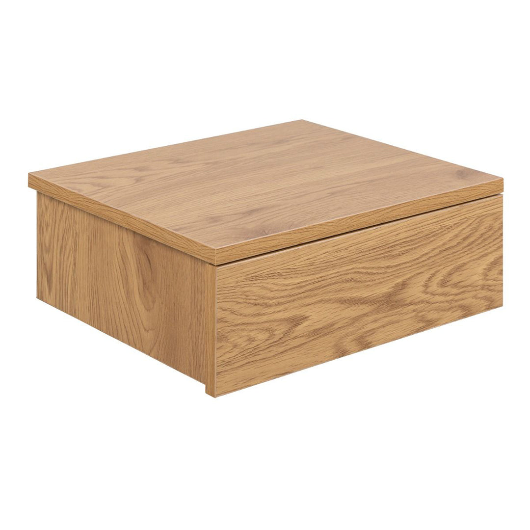 Wooden Bedside Cabinet Square Wall Hung With 1 Drawer - Avignon