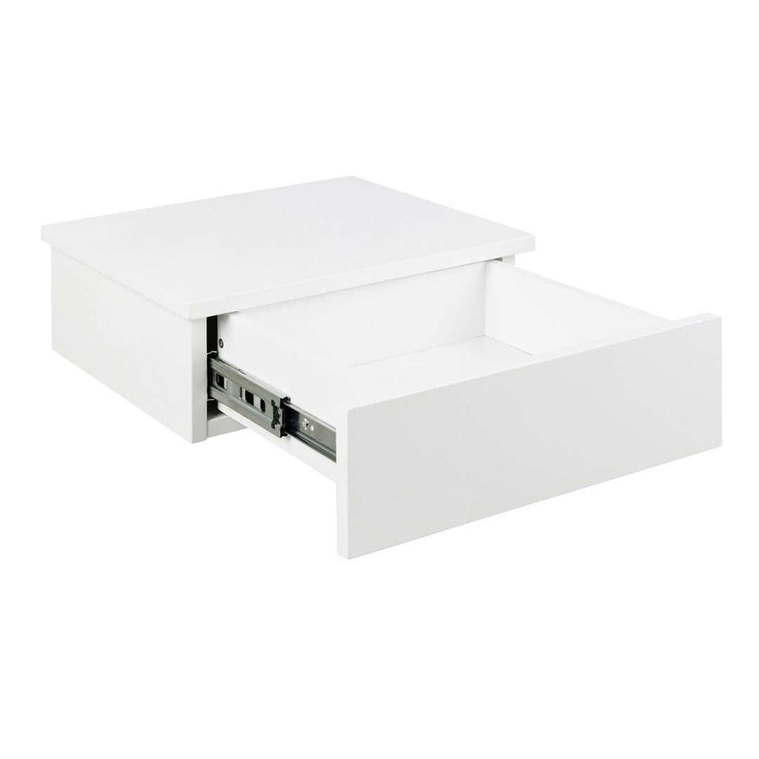 Wooden Bedside Cabinet Square Wall Hung With 1 Drawer - Avignon