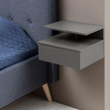Wooden Bedside Cabinet Wall Hung With 1 Drawer - Ashlan