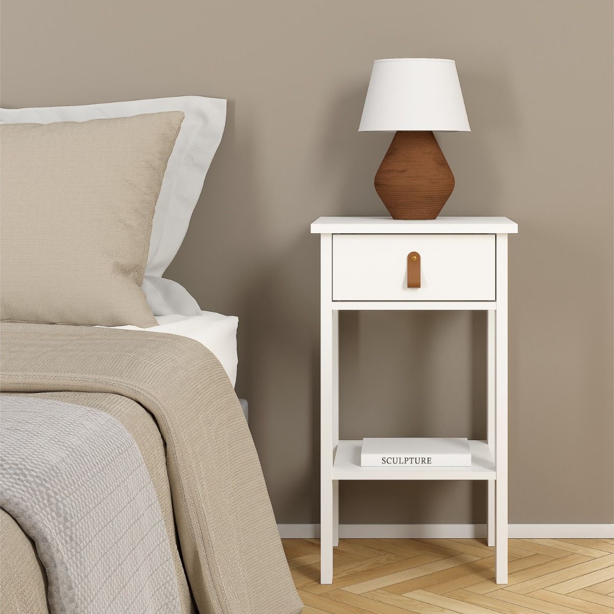 Wooden Bedside Cabinet With 1 Drawer - Barcelona