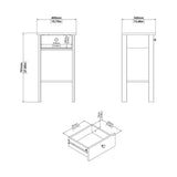 Wooden Bedside Cabinet With 1 Drawer - Barcelona