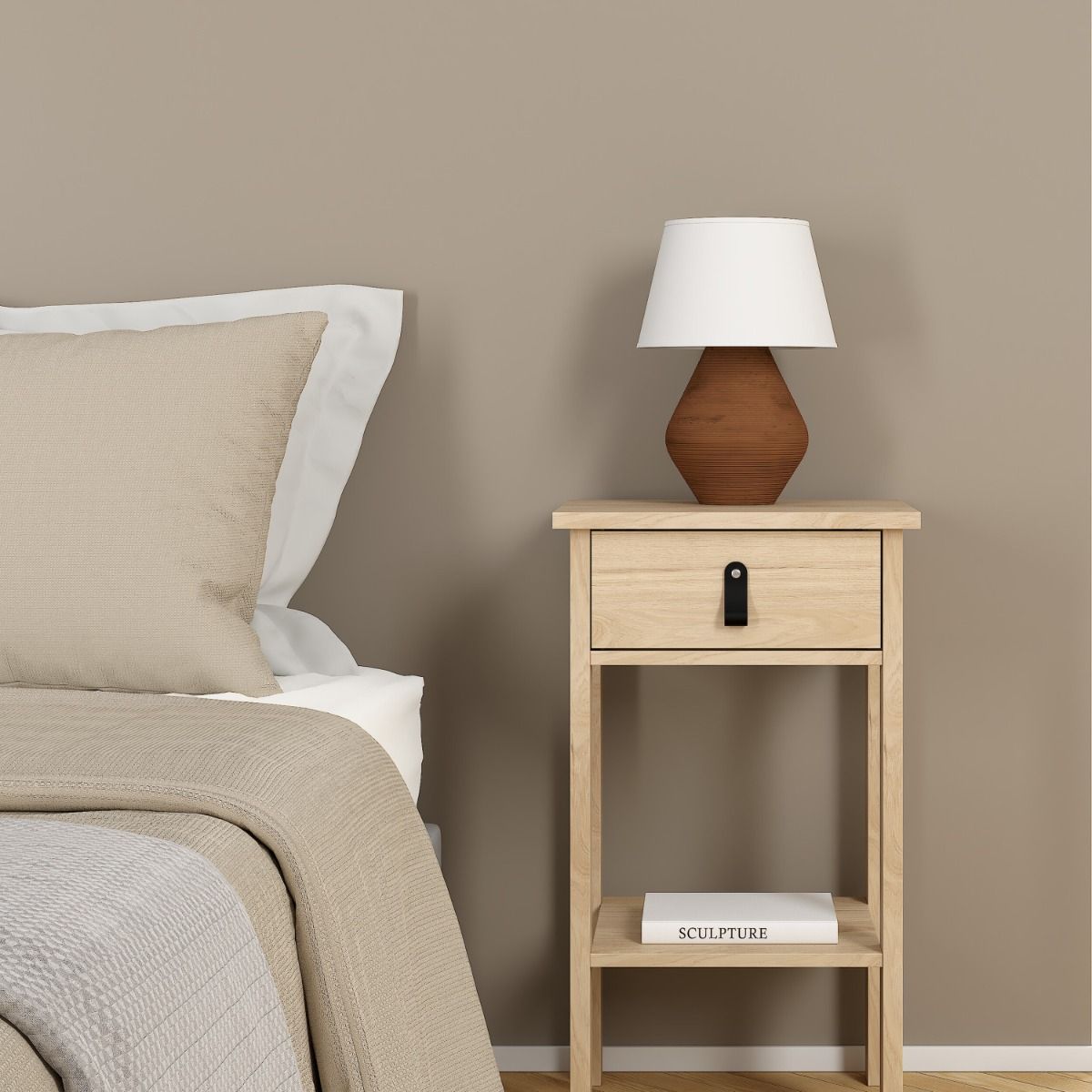 Wooden Bedside Cabinet With 1 Drawer - Barcelona