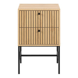 Wooden Bedside Cabinet With 2 Drawers - Albany