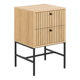 Wooden Bedside Cabinet With 2 Drawers - Albany