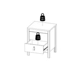 Wooden Bedside Cabinet With 2 Drawers - Barcelona