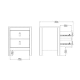 Wooden Bedside Cabinet With 2 Drawers - Barcelona