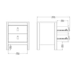 Wooden Bedside Cabinet With 2 Drawers - Barcelona