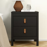 Wooden Bedside Cabinet With 2 Drawers - Barcelona