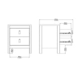 Wooden Bedside Cabinet With 2 Drawers - Barcelona