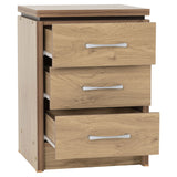 Wooden Bedside Cabinet With 3 Drawer - Charles