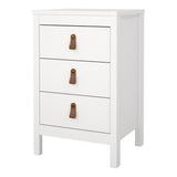 Wooden Bedside Cabinet With 3 Drawers - Barcelona
