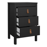 Wooden Bedside Cabinet With 3 Drawers - Barcelona