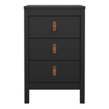 Wooden Bedside Cabinet With 3 Drawers - Barcelona