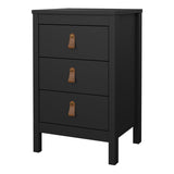Wooden Bedside Cabinet With 3 Drawers - Barcelona
