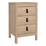 Wooden Bedside Cabinet With 3 Drawers - Barcelona