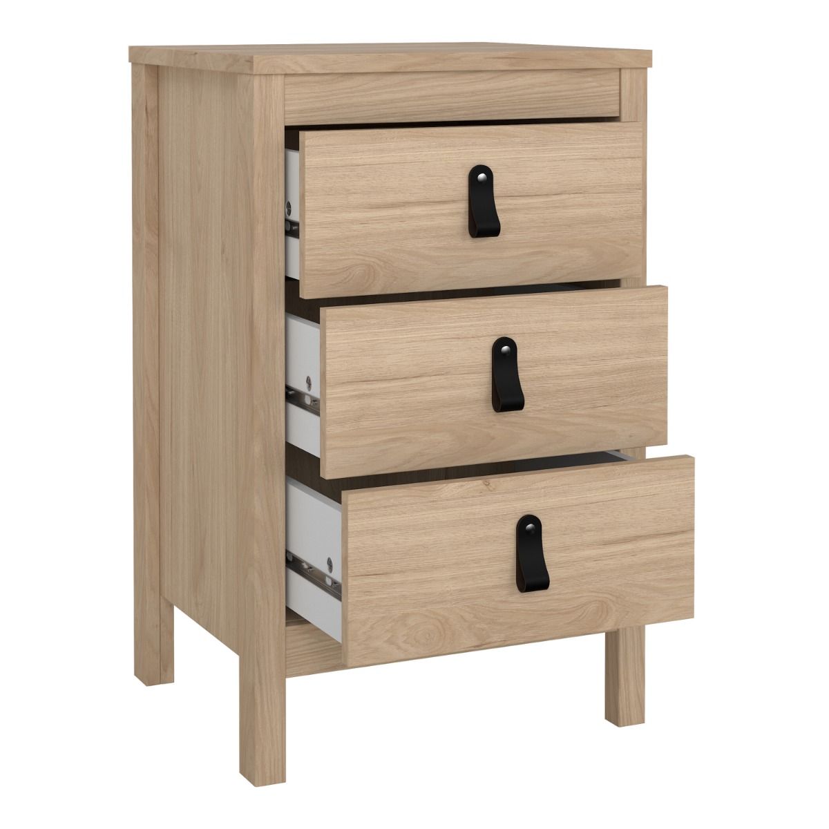 Wooden Bedside Cabinet With 3 Drawers - Barcelona