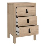 Wooden Bedside Cabinet With 3 Drawers - Barcelona