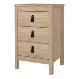 Wooden Bedside Cabinet With 3 Drawers - Barcelona